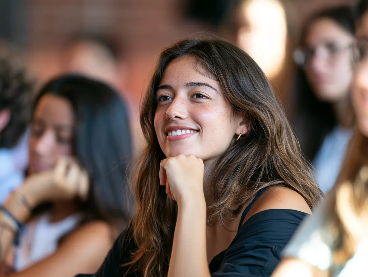 A student listening thoughtfully during a session